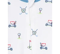 Little Me Baby Boys Golf Club Coverall with Hat, 2 Piece Set