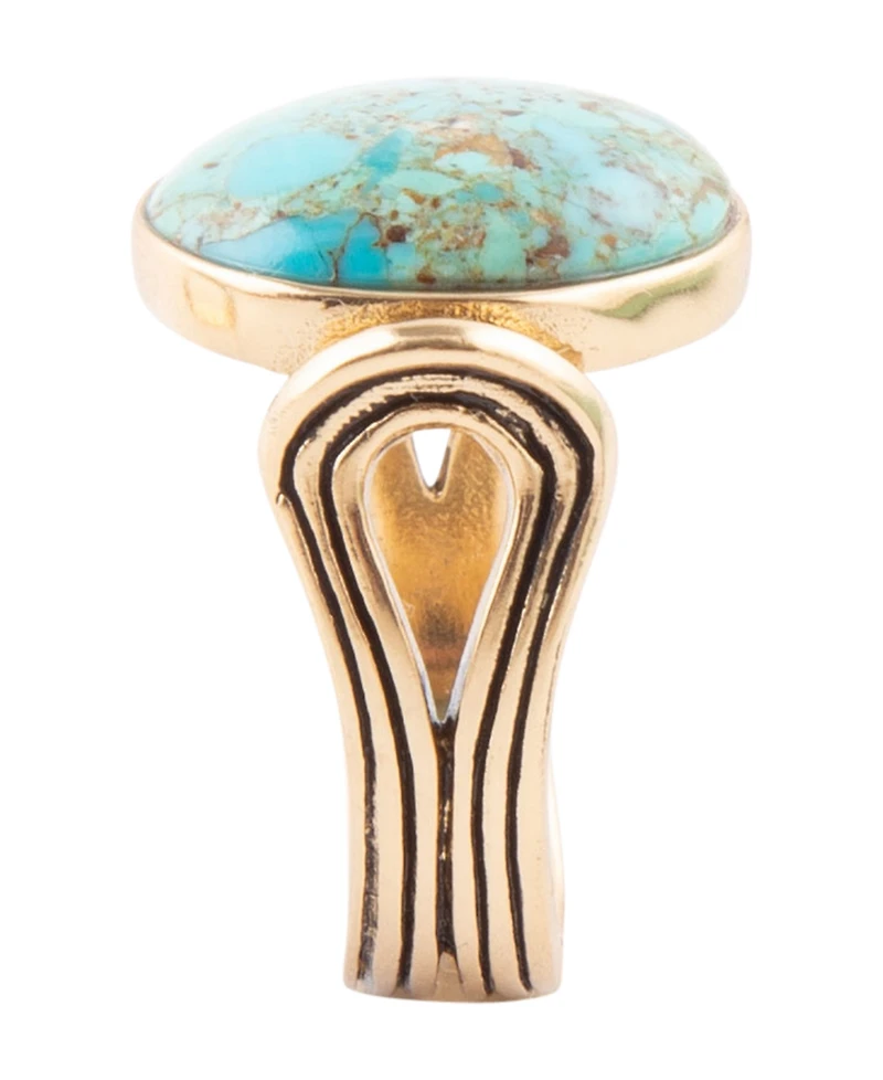 Barse Phoenix Genuine Blue Turquoise Oval Ring