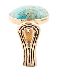 Barse Phoenix Genuine Blue Turquoise Oval Ring