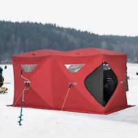 Outsunny 8 People Ice Fishing Shelter Pop-up Ice Fishing Tent,