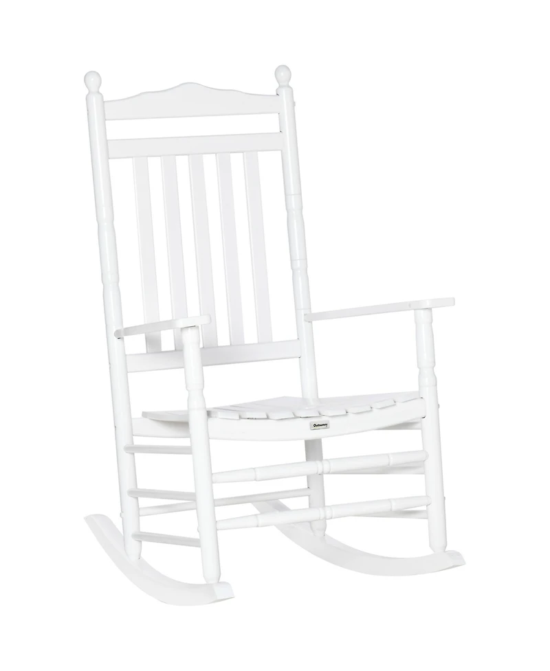 Outsunny Wooden Rocking Chair for Porch, Indoor/Outdoor,