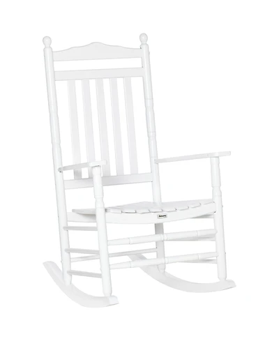 Outsunny Wooden Rocking Chair for Porch, Indoor/Outdoor,