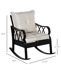 Outsunny Rat Rock Chair with Ergonomic Design, Indoor&Outdoor Aluminum