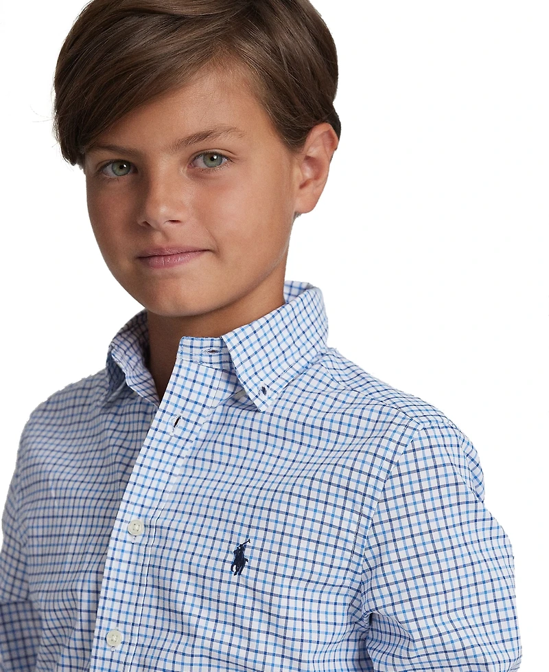 Polo Ralph Lauren Big Boys Plaid Cotton Poplin Shirt