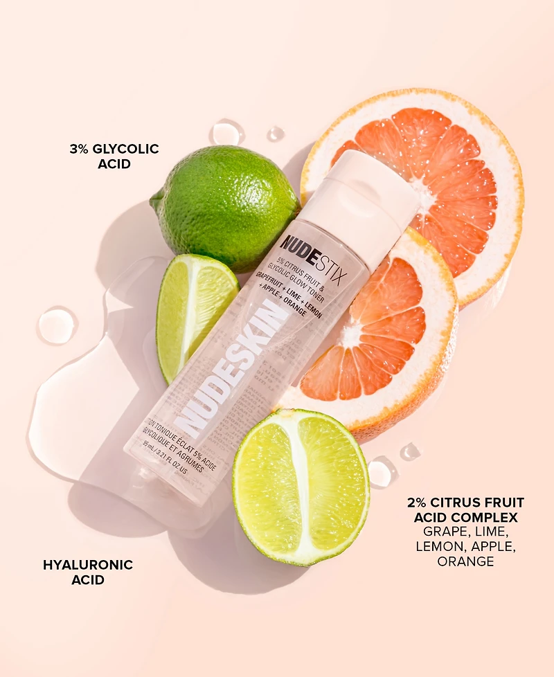 Nudestix Nudeskin 5% Citrus Fruit & Glycolic Glow Toner, 3.21-oz.