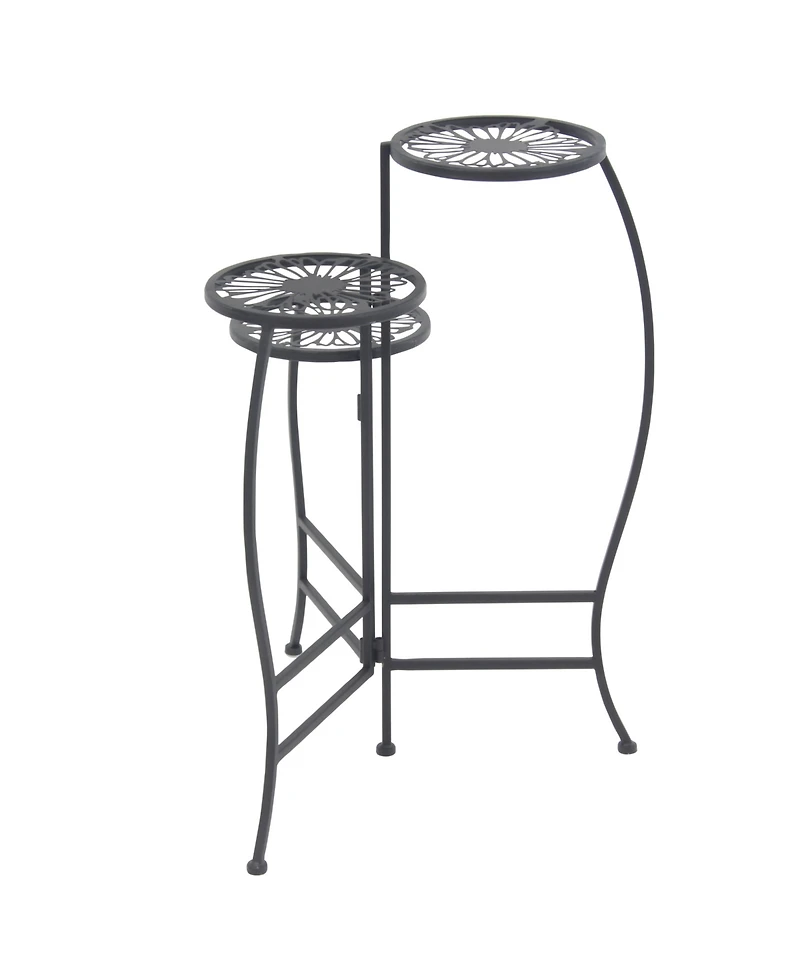 Rosemary Lane Metal Indoor Outdoor 3 Tier Floral Plant Stand