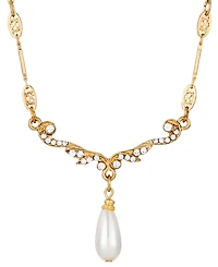 2028 Imitation Pearl Crystal Necklace