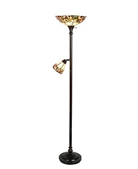 Dale Tiffany Crystal Leaf Floor Lamp with Side Light