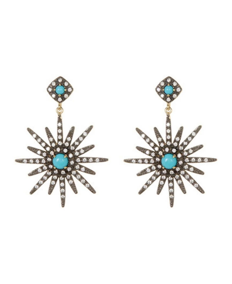 Adornia Faux Turquoise Starburst Earrings