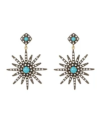 Adornia Faux Turquoise Starburst Earrings