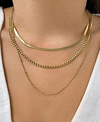 Adornia 18-21" Adjustable Plated Triple Layered Chain Necklace