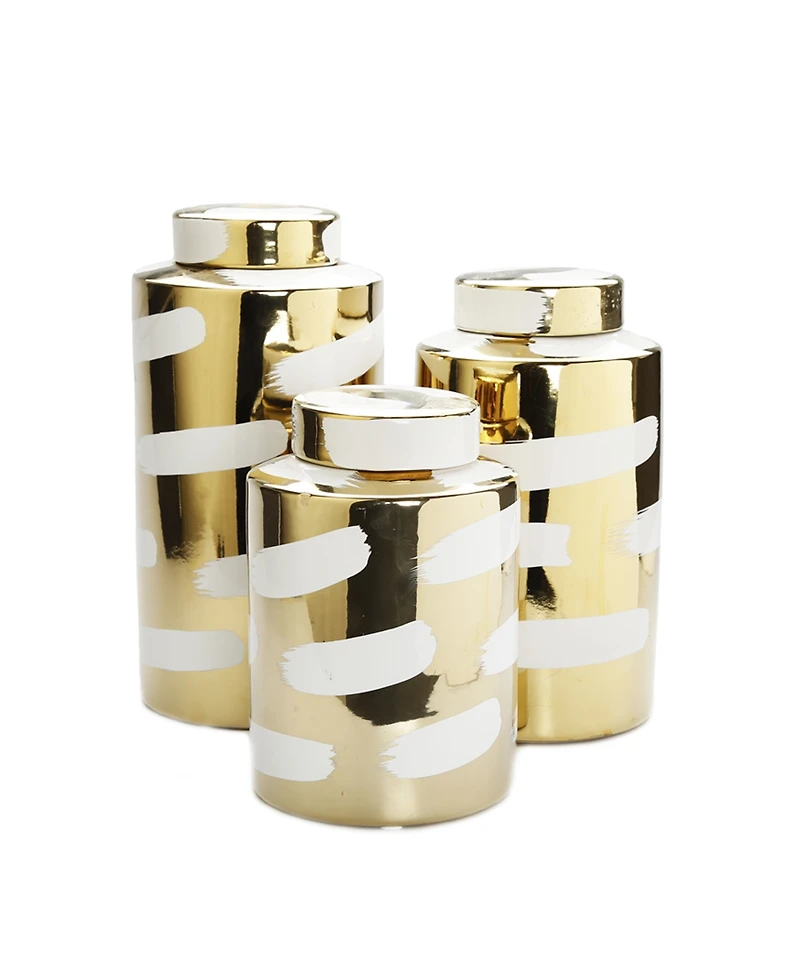 Porcelain Jar with Cover Brush Design