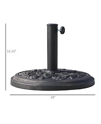Outsunny 20 lbs Round Decorative Resin Rose Umbrella Pole Holder w/ Finish