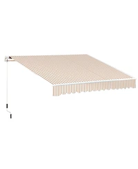Outsunny 13' x 8' Manual Retractable Awning Sunshade Shelter
