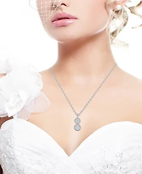 Diamond Double Drop Pendant Necklace (1/5 ct. t.w.) in Sterling Silver, 16" + 2" extender