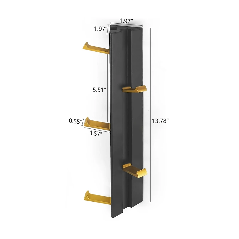 Mega Casa Vertical 5-Hook Wall Mounted - Space-Saving and Stylish Design