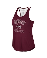 Women's Colosseum Maroon Mississippi State Bulldogs 10 Days Racerback Scoop Neck Tank Top