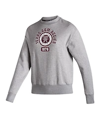 Women's adidas Heathered Gray Texas A&M Aggies Vintage-Like Circle Pullover Sweatshirt