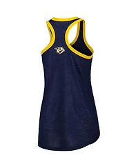 Women's G-iii 4Her by Carl Banks Navy Nashville Predators First Base Racerback Scoop Neck Tank Top