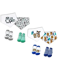 Baby Mode Boys Closure Bibs and Socks, 8 Piece Set