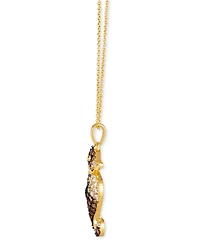 Le Vian Ombre Multi-Gemstone (1/4 ct. t.w.) & Chocolate Ombre Diamond (1/2 ct. t.w.) Seahorse Pendant Necklace in 14k Gold, 18" + 2" extender