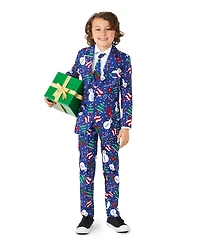 Suitmeister Big Boys Christmas Snowman Button Closure Suit Set