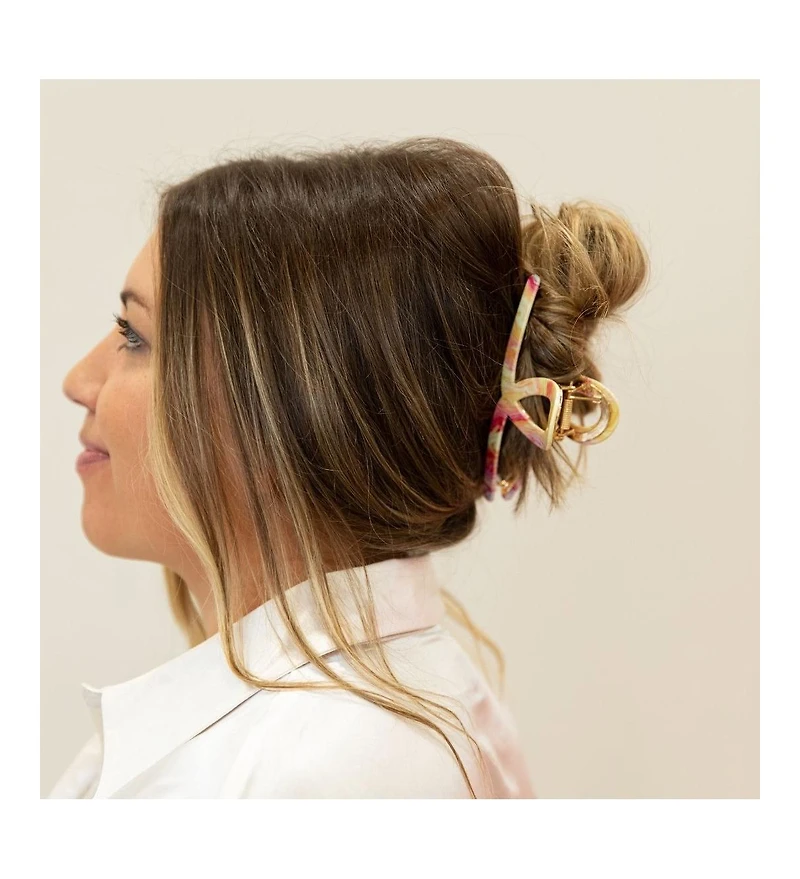 Looped Claw Clip - Hot Pink