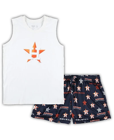 Women's Concepts Sport White, Navy Houston Astros Plus Tank Top and Shorts Sleep Set