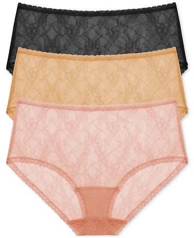 Natori Bliss Allure One Size Lace Full Brief Underwear 3-Pack 778303MP