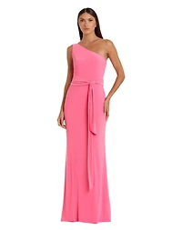 Women's Ieena Jersey One Shoulder Belted Trumpet Gown