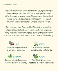 Lifelines Pen Diffuser with 4-Scent Cartridge in Crisp Mountain Air