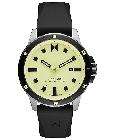 Mvmt Men's Minimal Sport Automatic Black Silicone Strap Watch 45mm