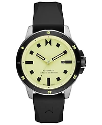 Mvmt Men's Minimal Sport Automatic Black Silicone Strap Watch 45mm