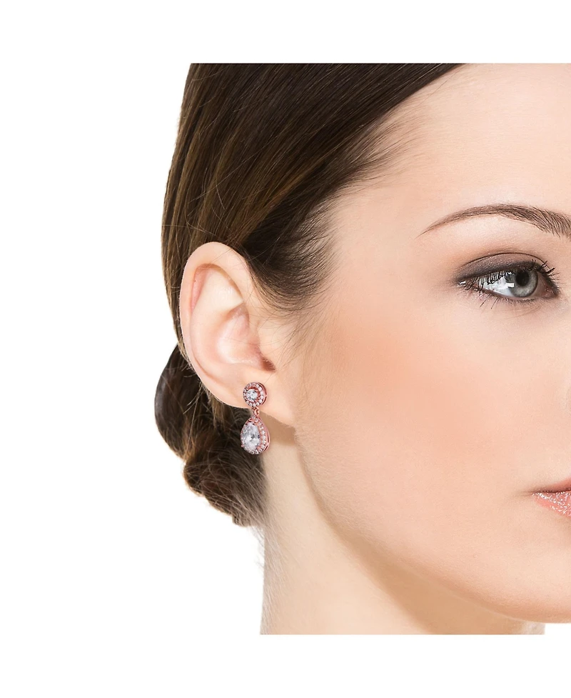 Sterling Silver Cubic Zirconia Pear Drop Earrings