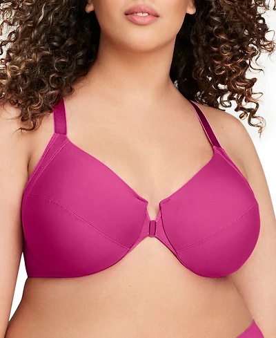 Glamorise Women's Plus Front Close Wonder Wire Bra with Smoothing Back 1247