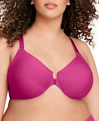 Glamorise Women's Plus Front Close Wonder Wire Bra with Smoothing Back 1247