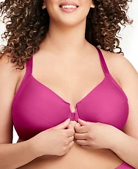 Glamorise Women's Plus Front Close Wonder Wire Bra with Smoothing Back 1247