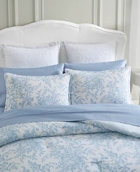 Laura Ashley Bedford Cotton Reversible Piece Comforter Set