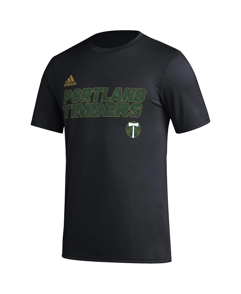 Men's adidas Black Portland Timbers Team Jersey Hook Aeroready T-shirt