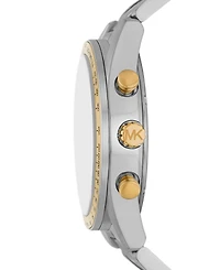 Michael Kors Men's Warren Quartz Chronograph Silver-Tone Stainless Steel Watch 42mm