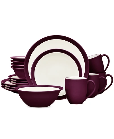 Noritake Colorwave Curve Burgundy 16-Pc. Dinnerware Set, Service for 4