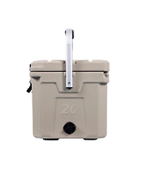 Camp-zero 20 | 21 Qt. Premium Cooler with 4 Molded-In Cup Holders and Folding Aluminum Comfort Grip Handle Dark turquoise
