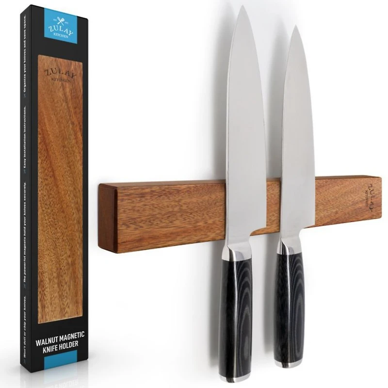 Seamless Bamboo Wood Magnetic Knife Holder - Wooden Strip for Organizing your Kitchen