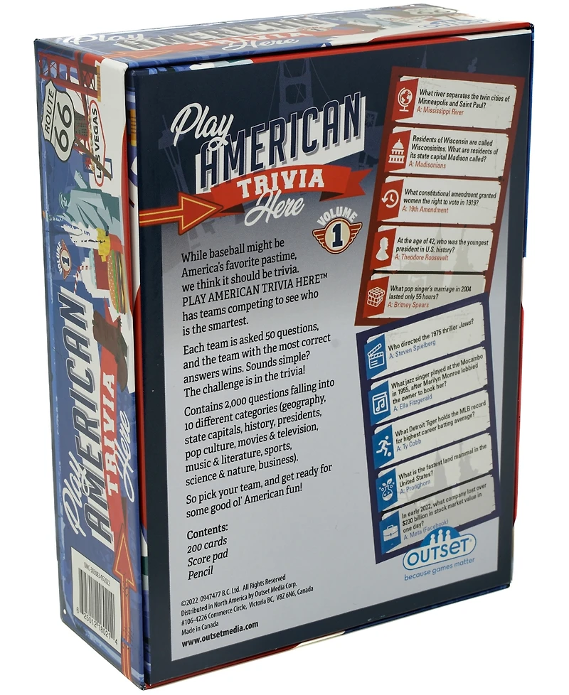 Outset Media Play American Trivia Here Volume 1