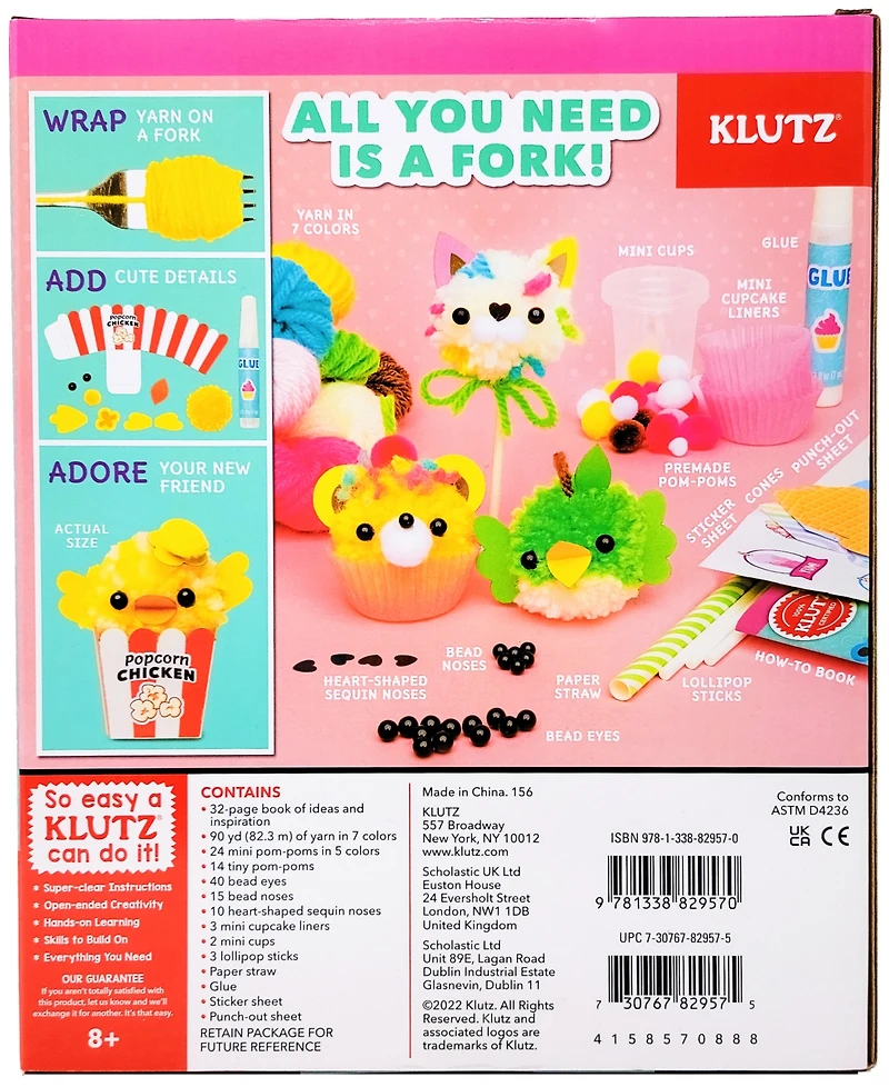 Klutz Mini Pom-Pom Food Animals Set