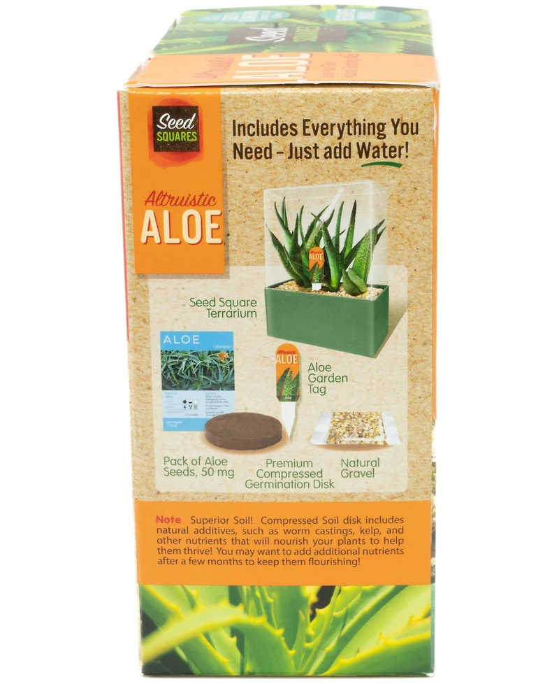 Unique Gardener Seed Squares Altruistic Aloe Plant Kit