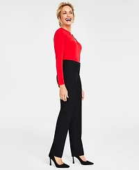 I.n.c. International Concepts Women's Mid-Rise L-Pocket Straight-Leg Pants, Regular, Long & Short Lengths, Created for Macy's