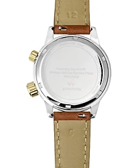 Abingdon Co. Women's Swiss Wasp Tribute Tri-Time Chestnut Leather Strap Watch 33mm