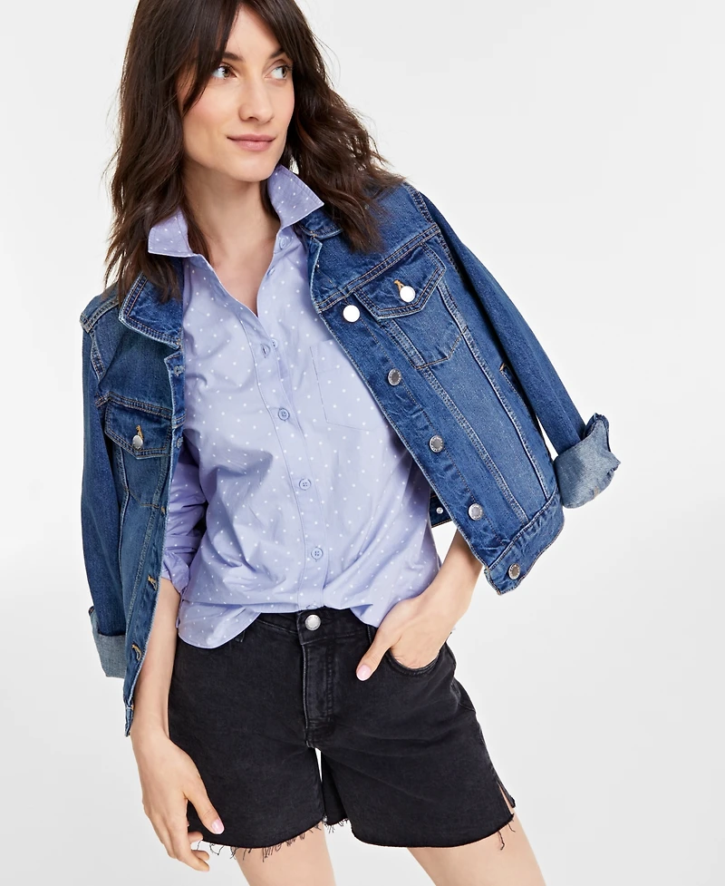 On 34th Women's Classic Denim Trucker Jacket, Created for Macy's