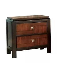 Acacia Walnut 1pc Nightstand Only Transitional Solid wood 2-Drawers Square Chrome Knobs Multitone Unique Nightstand